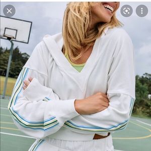 Free People White grand slam hoodie
